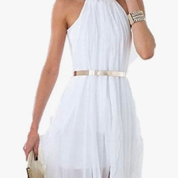 Gold solid belt with chain closure - Picture 3 of 3